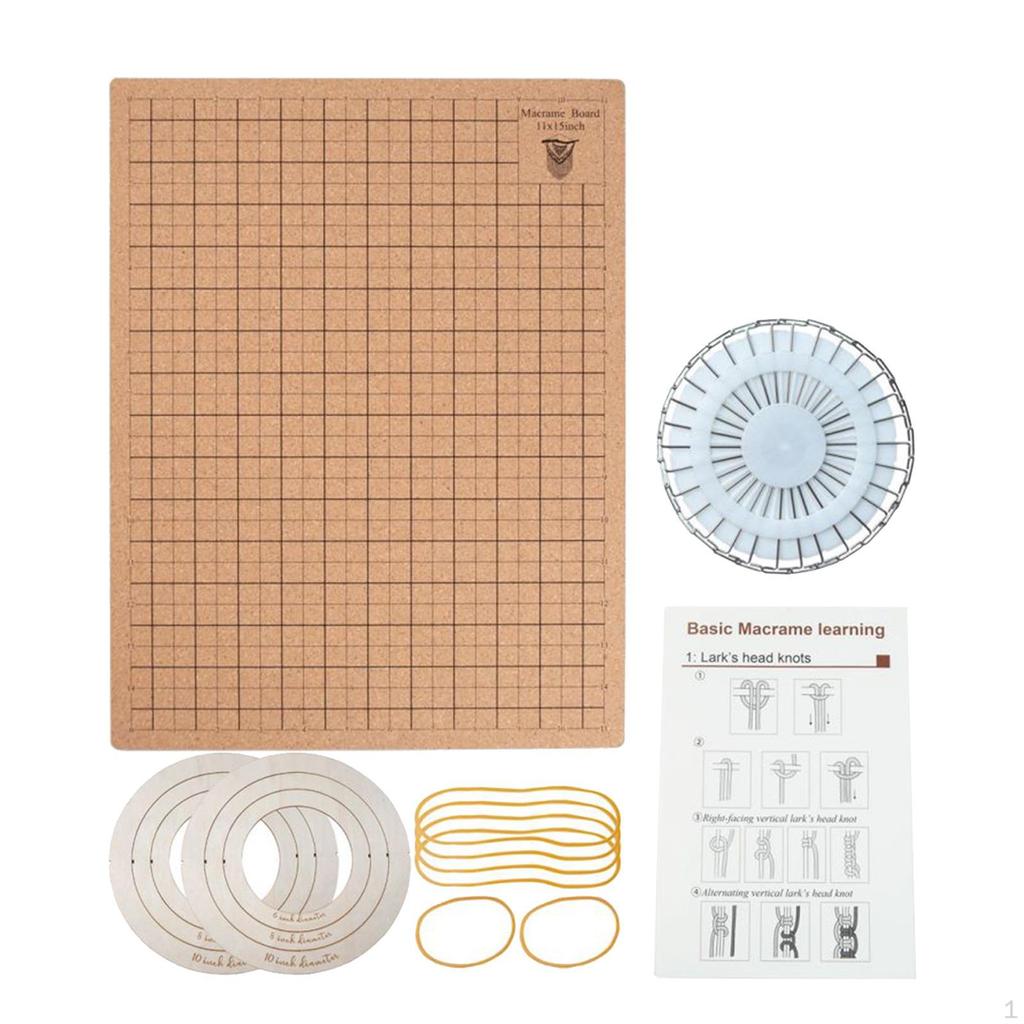 Macrame Board Blocking Mats Knotting String Crochet Cord DIY with T Shaped Pin Braiding Plate