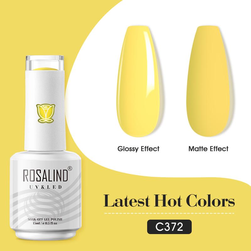 ROSALIND 15ml Shiny Stylish Gel Nail Polish Soak Off Pure Color LED/UV Lamp Nail Gel Bright For Nail Art Design 40 Colors