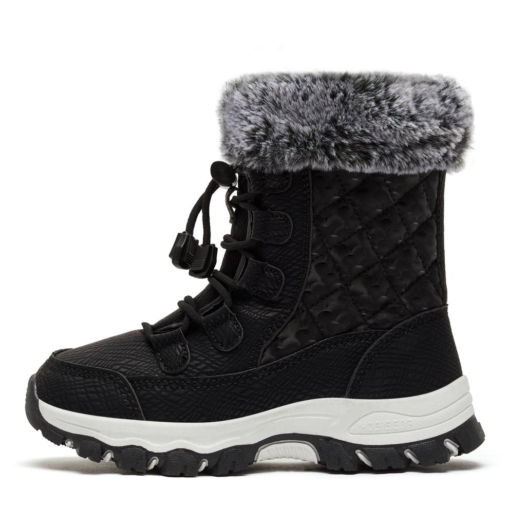 Детские зимние ботинки HOBIBEAR Водонепроницаемая уличная зимняя обувь Теплые на подкладке из искусственного меха Ботинки на резинке