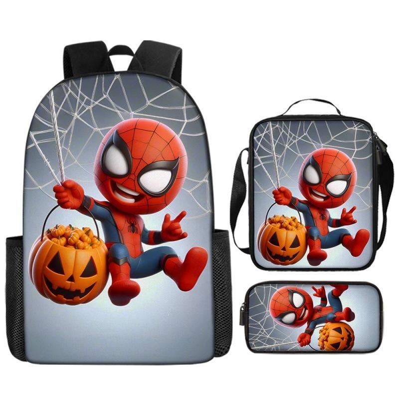 Spider-Man Backpack Set for Kids Toddler Halloween Backpack 3 Piece School Bag Street Style