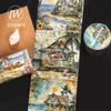JIANWU 80mm*204mm Vintage Beach Cottage Tree Flower Landscape Material Collage Scrapbook Washi Tape Creative Journal Stationery
