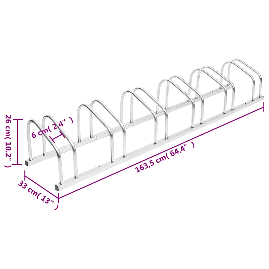 6 Bike Stand Galvanized Steel