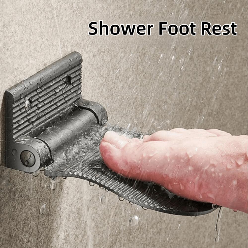 Aluminum Zinc Zinc Alloy Bathroom Pedals Wall Mounted Shower Footstool Stable Shower Foot Rest  Shaving