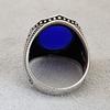 Мужское кольцо с лазуритом, Мужское кольцо из твердого серебра 925 пробы, Дизайнерское кольцо ручной работы, Заявление, Кольцо с драгоценным камнем, Подарок для него,