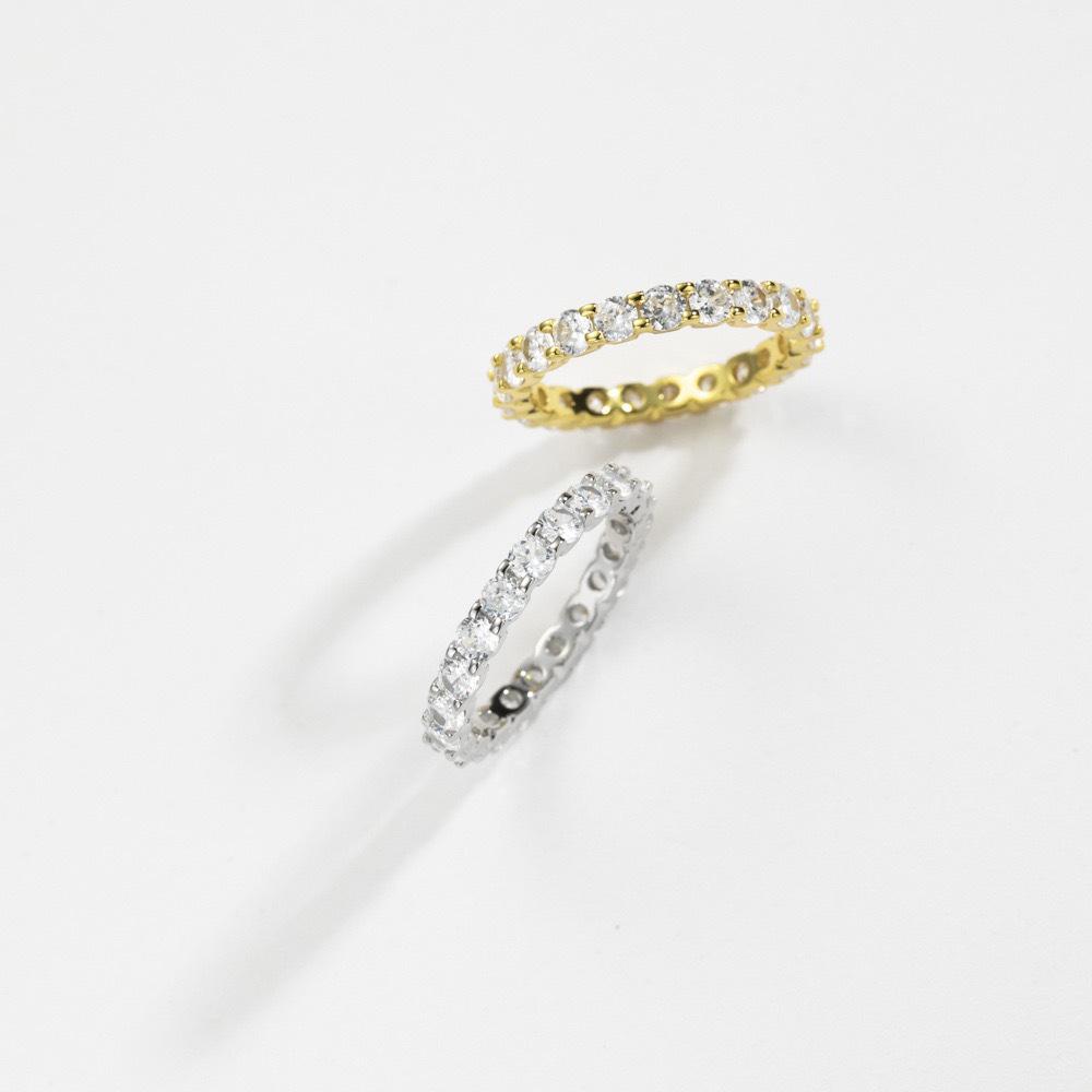 S925 Sterling Silver Starry Micro-Pave Diamond Ring for Women - High-End European and American Fashion Index Finger Ring