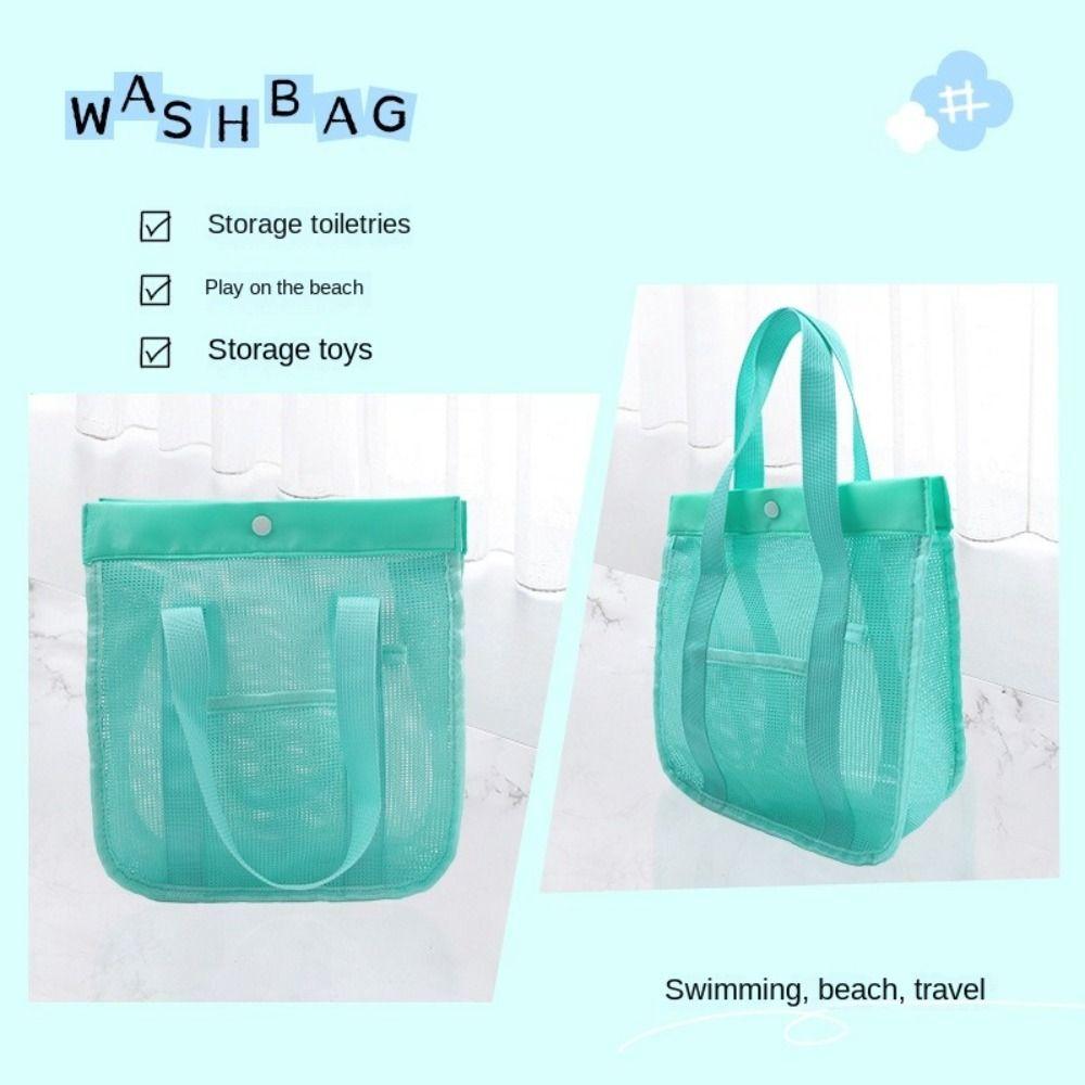 Breathable Toiletry Storage Bag Visible Swimming Washbag Bath Bag Mesh Handbag Outdoor