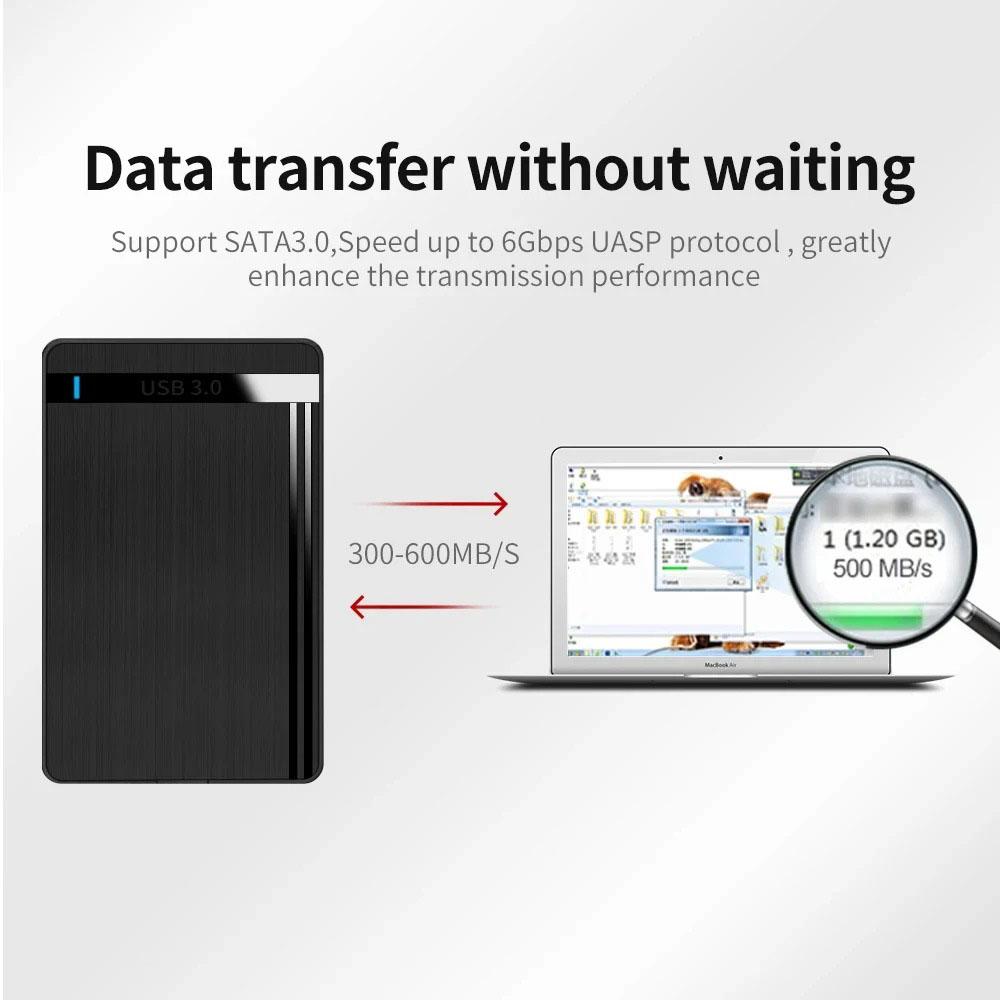Корпус для жесткого диска Корпус для жесткого диска 2,5 дюйма Поддержка 6 Гбит/с Мобильный Внешний жесткий диск Чехол для ПК Ноутбук