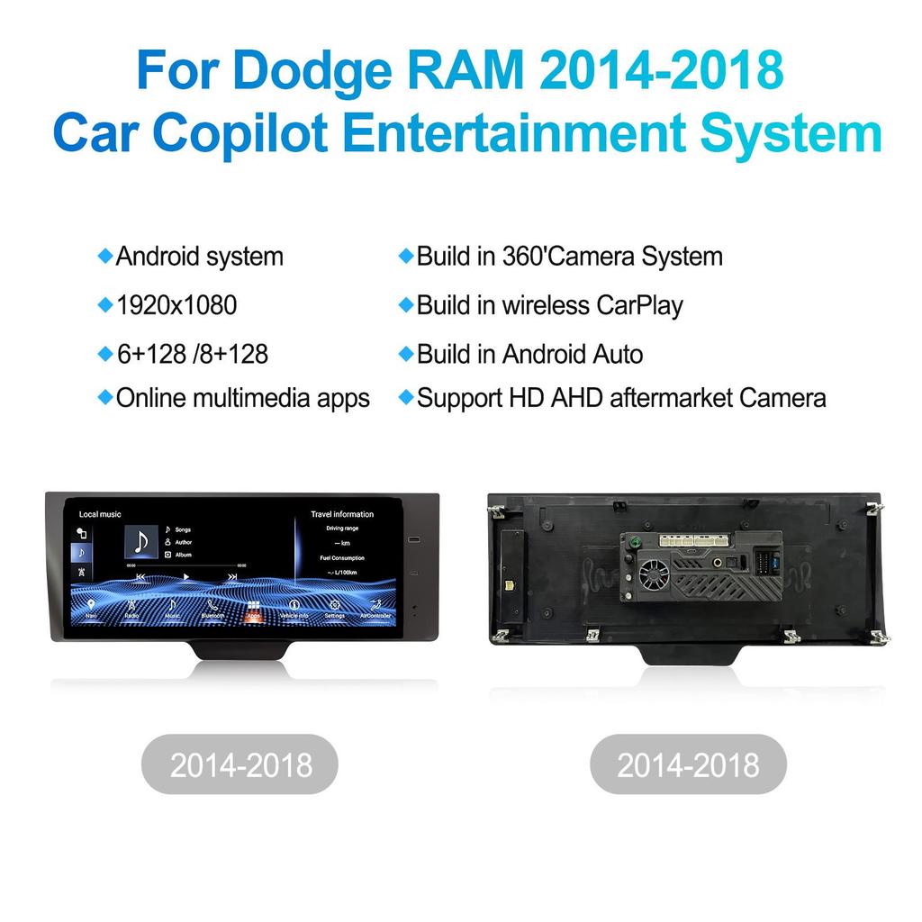 Dodge Ram 14-18 Passenger Side Android HD Display Car Stereo