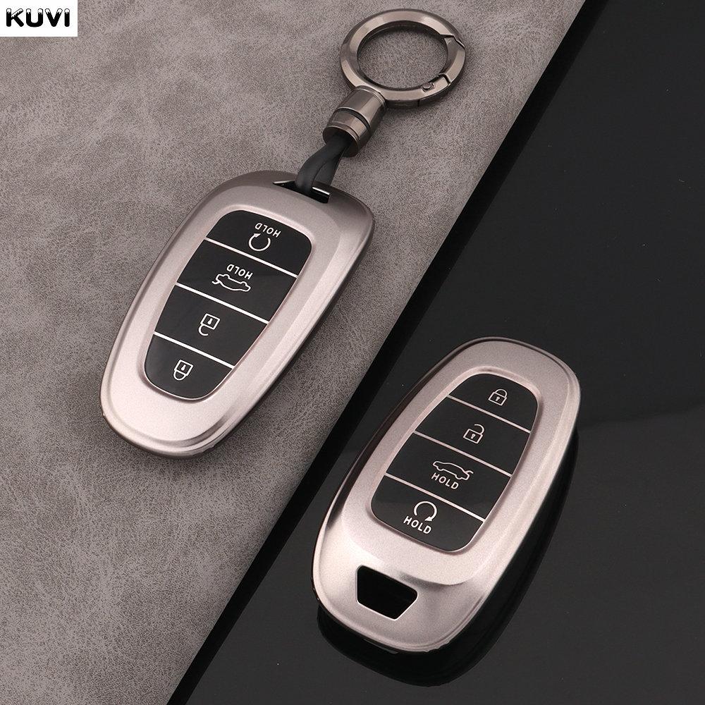 Чехол-держатель для автомобильных ключей из ТПУ для Hyundai Tucson Solaris Sonata Hybrid NEXO NX4 Santafe Dn8, 4 кнопки, 2020, 2021, 2022, аксессуары