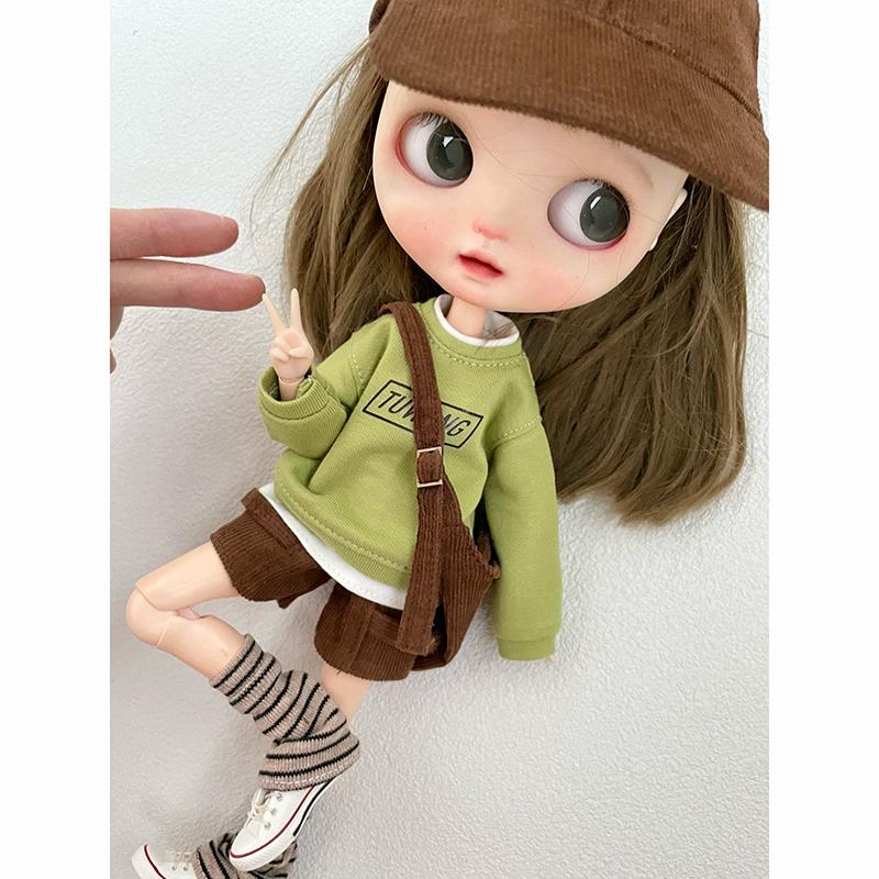 Новое поступление Одежда для Blythe Модный свитер Вельветовые шорты Сумка через плечо Кепки Повседневный набор для кукол Blyth OB24 Pullip 1/6 Наряд
