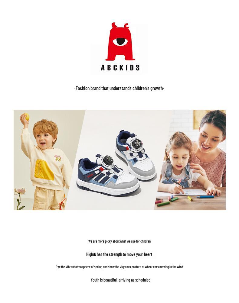 ABCkids2026 Весенние детские повседневные туфли - Толстая подошва, Магическая липучка, Унисекс детские спортивные кроссовки.