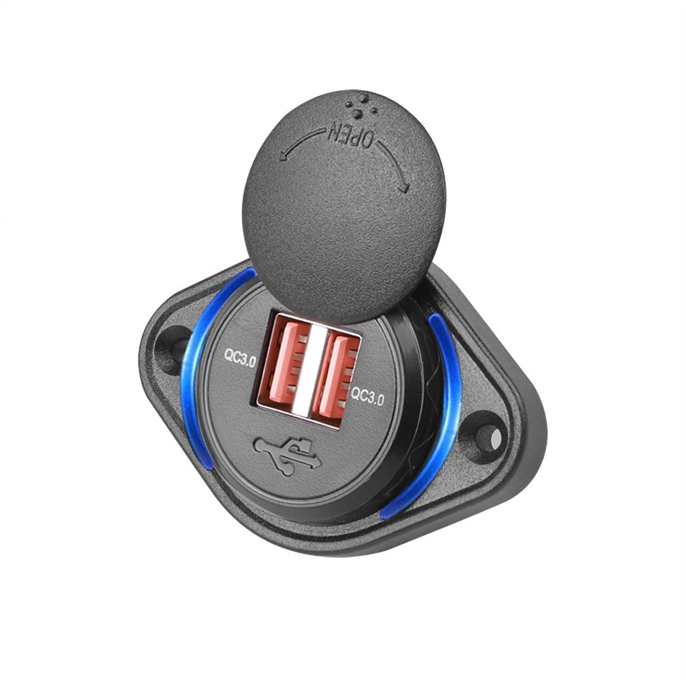 Быстрая зарядка QC 3.0 Dual USB зарядное устройство со сдвижной крышкой водонепроницаемое 12 В/24 В быстрая зарядка USB зарядное устройство для автомобиля лодки автобуса автофургона дома