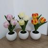 Лампа-тюльпан, комнатная декоративная настольная лампа, светодиодная имитация тюльпана, цветочный горшок, лампа, окружающий ночник