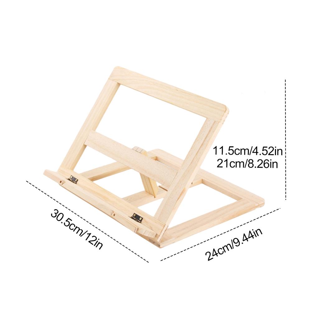 Портативный деревянный пюпитр для книг Деревянная подставка для чтения Регулируемый и складной пюпитр для кулинарных книг, рецептов, планшета
