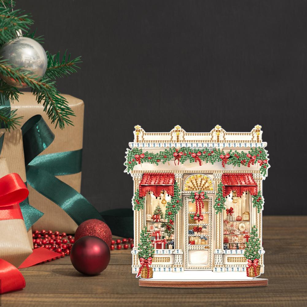 2D/Плоский Рождественский Магазин Сделай Сам 5D Сделай Сам Алмазная Живопись Настольные Украшения Алмазная Вышивка Настольные Украшения для Дома Офиса Декор для Рабочего Стола