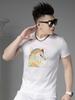 European Station 2025 Summer New Men's Round Neck Cartoon Print Short Sleeve T-Shirt Trendy Casual Half-Sleeve Top for Men