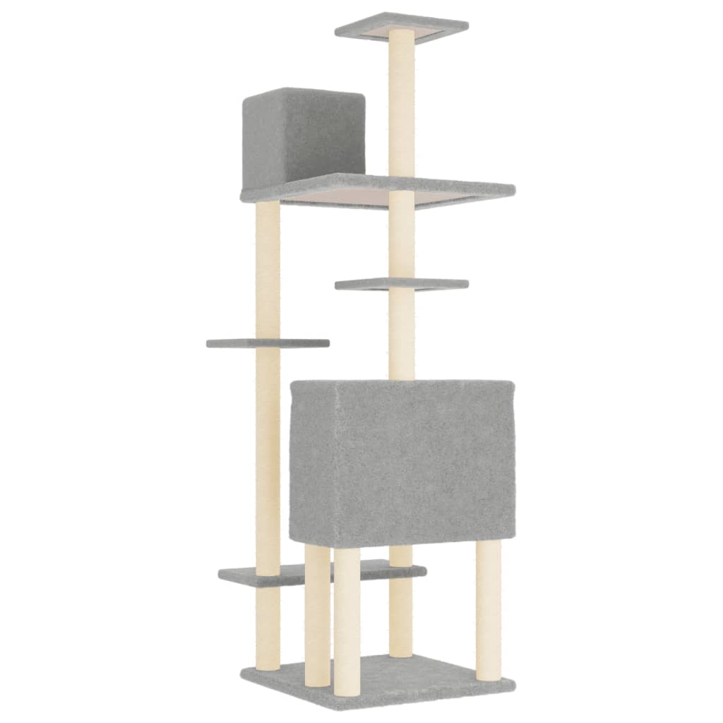Scratching Post with Sisal Scratching Posts Light Grey 154 cm