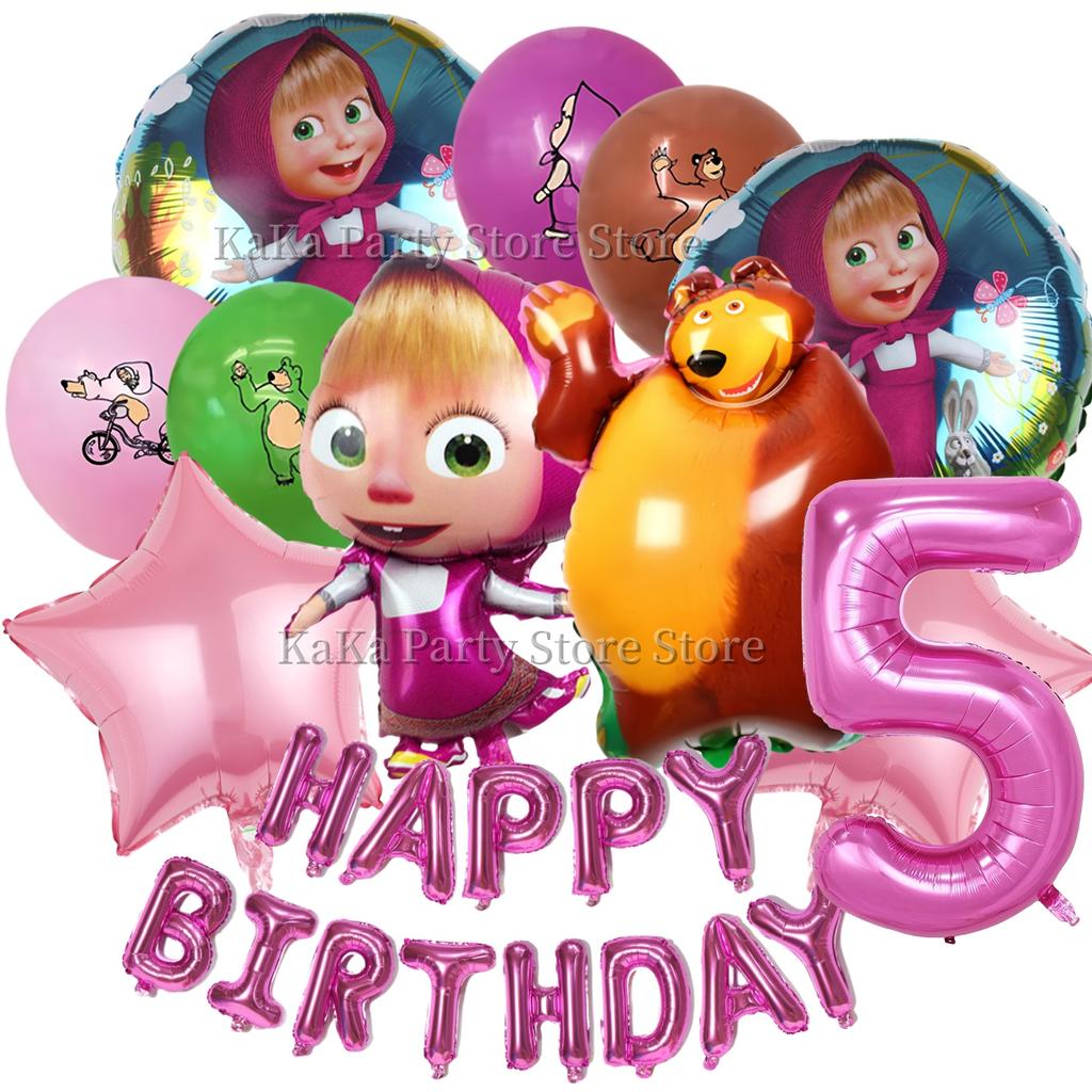 Girl and the Bear Birthday Set Party Decoration Birthday Plates Tablecloth Cup napkin Gift Bag Baby Shower Party Favors Supplies