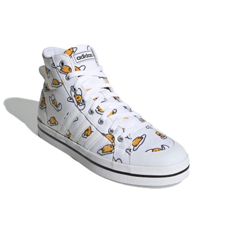 adidas Gudetama X Neo Bravada Средние парусиновые с принтом Повседневные спортивные Нескользящие высокие кеды для скейтборда Унисекс Кроссовки Молочно-белый FY2939