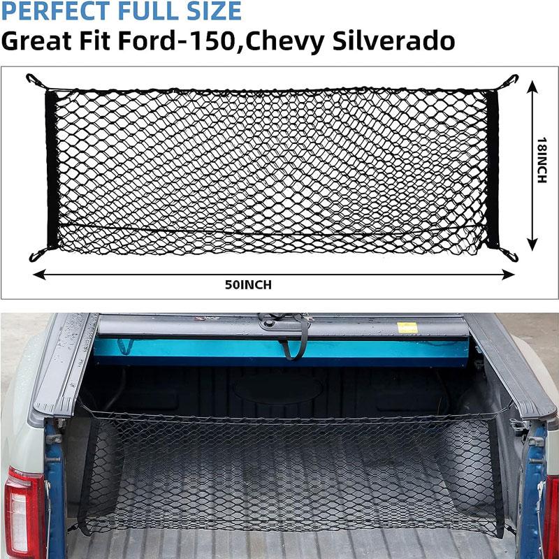Грузовая сетка кузова грузовика для кузова пикапа 50 дюймов;х18 дюймов;,Сетка для грузовых автомобилей премиум-класса для органайзеров и хранения багажника