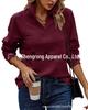 2025 New Arrival Solid Color Zipper Collar Hoodie for European & American Women 