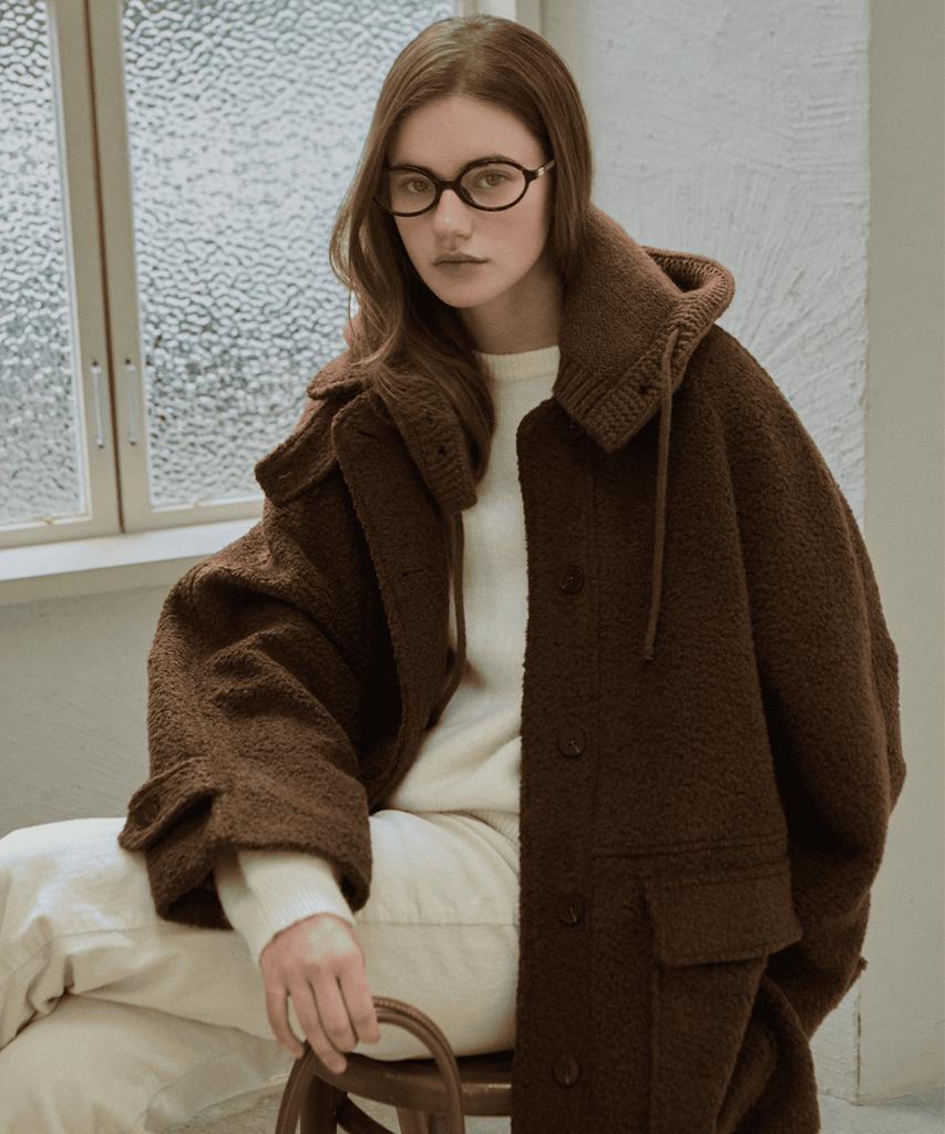 SLOWLOLLI Fluffy Mood Boucle Coat_3 Colors