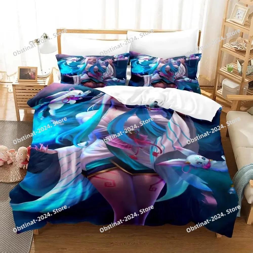 Новый Игровой Комплект Постельного Белья Spirit Blossom Ahri Пододеяльник Размеры Full Queen King Наволочка Постель С Принтом Взрослый Детская Спальня Односпальный Twin