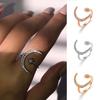 Кольца со стразами в виде звезды и луны, корейский стиль, кольцо в виде полумесяца, винтажное кольцо для пары, подарок
