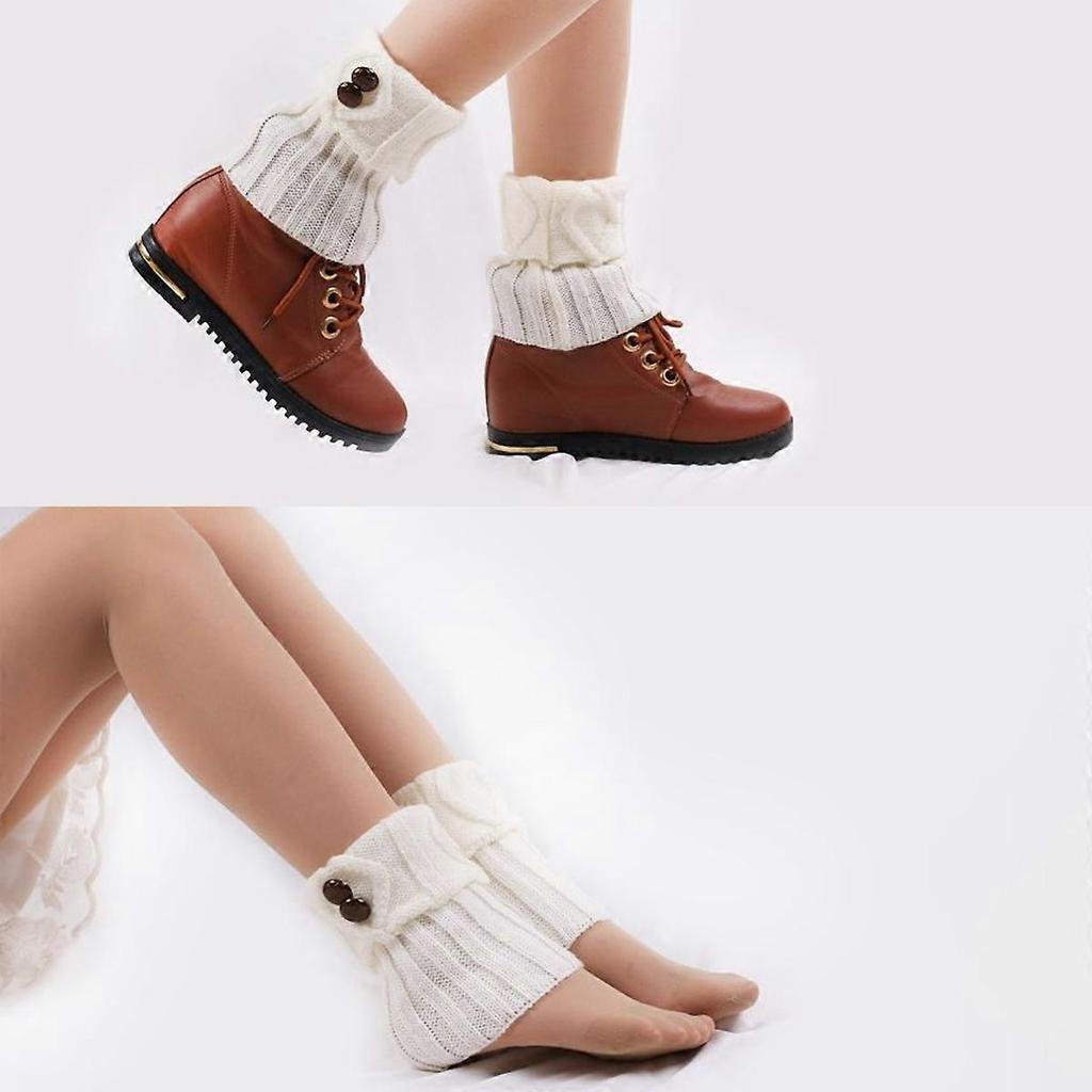 3 Pairs Women Boot Cuffs Knit Boot Cuff Socks Short Cable Knit Leg Warmers