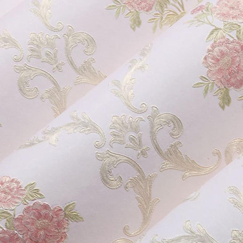 1PC Wallpaper Living Room Self Adhesive Pastoral Style Wall Sticker Embossed Non Woven Fabric Home Decoration Wall Decals 3D