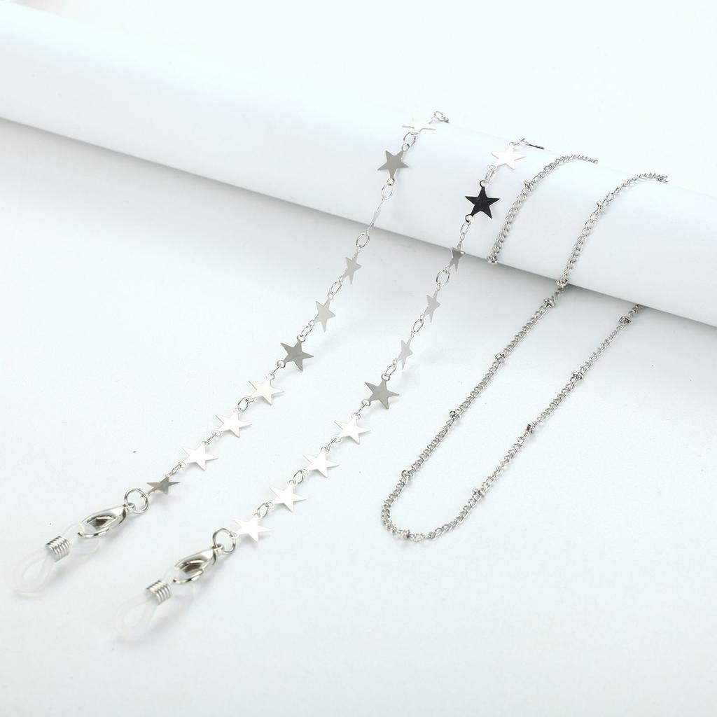 Metal Hangs Disc Neck Pearl Silver Color Sunglasses Chain Mask Lanyard Mask Holder Glasses Chain