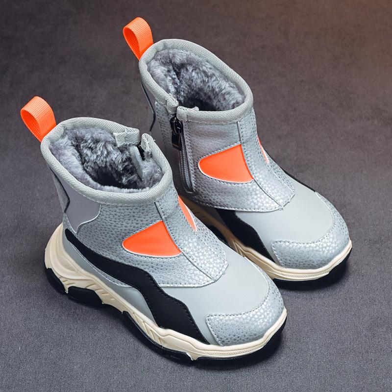 Детские хлопковые сапоги зимние новые ботинки для мальчиков зимние сапоги для девочек флисовые утолщенные хлопковые ботинки теплая зимняя обувь прилив