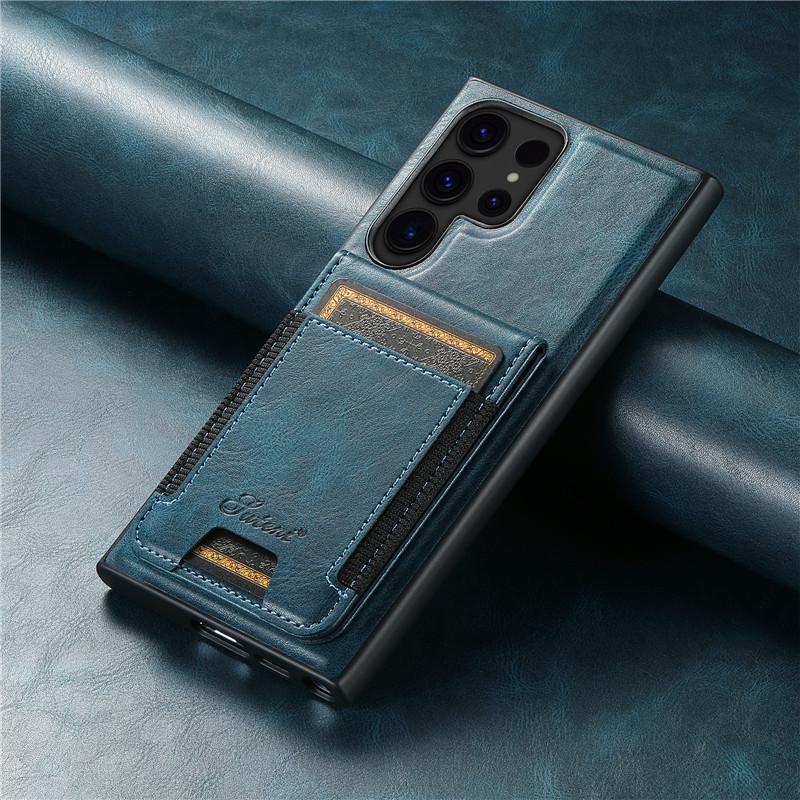 EUCAGR Роскошный Магнитный Кошелек Magsafe Кожаный Чехол для Телефона Для Samsung S24 S23 S22 Plus Ultra Note 20 Ultra Держатель для Карт Чехол