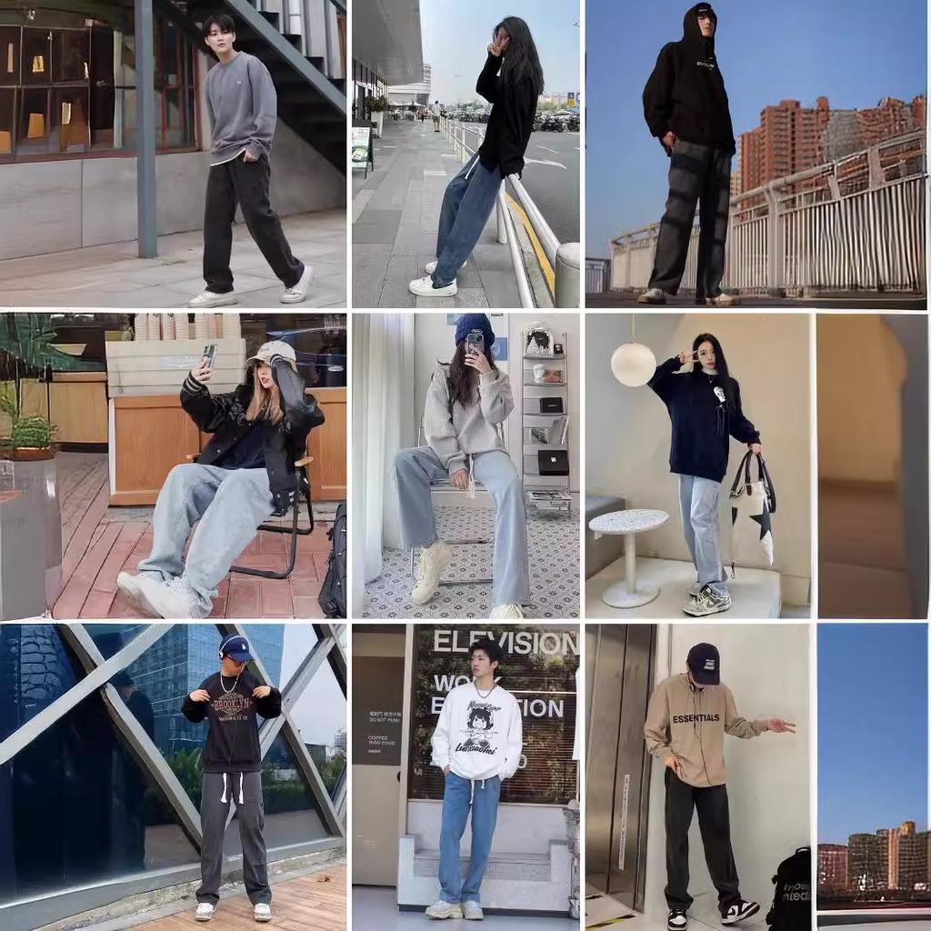 Джинсы-клеш JYL Унисекс Американская трехполоска Зимние Винтажные Cleanfit High-Street Деним