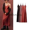 Spring New Women Clothes V-neck Sleeveless Silk Satin Texture Dress 9333331 4661271 4772333