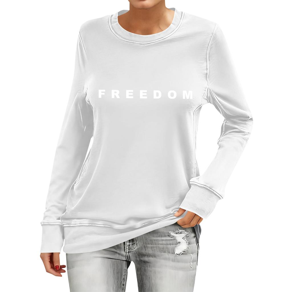 Women's Fashion Casual Long Sleeve Printed Neck Top