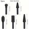 10pcs Wood Carving File Rasp Drill Bit, 1/4" 6mm Rotary Rasp Drill Bit Set, DIY Woodworking Rotating Embossed Chisel Shaped Shank