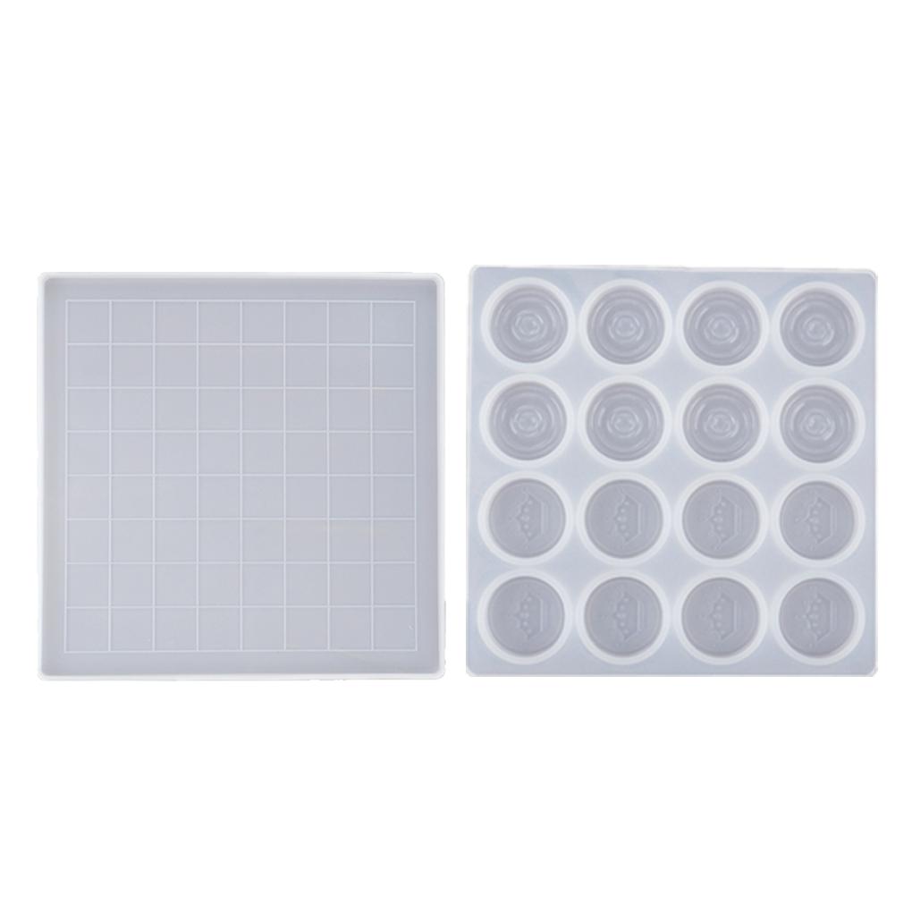 Формы для литья смолы Силиконовая шахматная доска DIY Аксессуары ручной работы Международные шашки для бисквита Шоколадные украшения