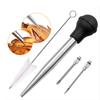 Turkey Baster Syringe Large,Long Meat Basters For Cooking Basting,Plastic Turkey Baster With Marinade Injector Needle,Silicone Bulb Basting Brush