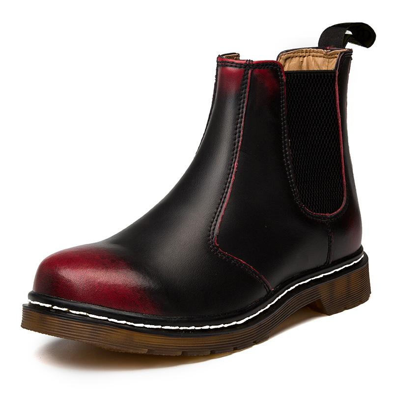 Designer Luxury Unisex Genuine Leather Top Women 46 Ankle Men Chelsea Boots Motorcycle Woman Female for Adult Men