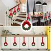 6PCS Christmas Home Wreaths With Plaid Bow Ribbon Hanging Cabinet Doors Wreath Decorative For Kitchen Window Holiday Decor