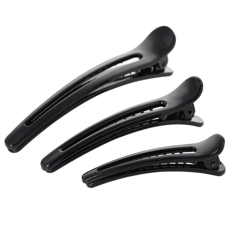 Black Simple And Versatile Large, Medium And Small Pointed Mouth Clip, Creative Disc Hair And Hairdressing Partition Positioning Clip