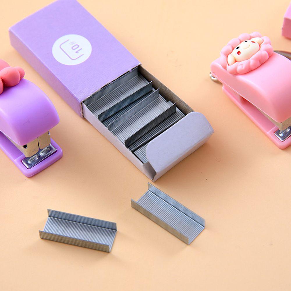 Binder Tools Cartoon Cute Stapler Paper Clips Push Clip Mini Stapler Document Binding Hoops