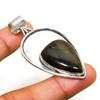 Ювелирный кулон с серебряным блеском обсидиана 925 пробы, посеребренный, 2,08 дюйма