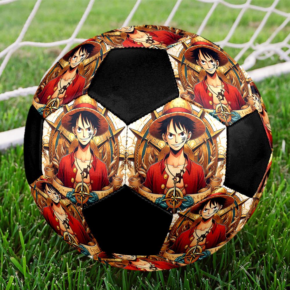 1pc ONE PIECE Luffy Football Soccer Ball Size 5 Indoor Soccer Ball Fashion Colorful Backyard Game -Great For Sports Fans Gift HE28