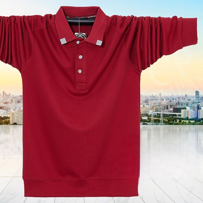 Long Sleeve Polo Shirts for Men Work Pullover Shirts Moisture Wicking Lightweight Golf Shirts Men's Loose Fit Button Up Collared Tee Shirt Plus Size