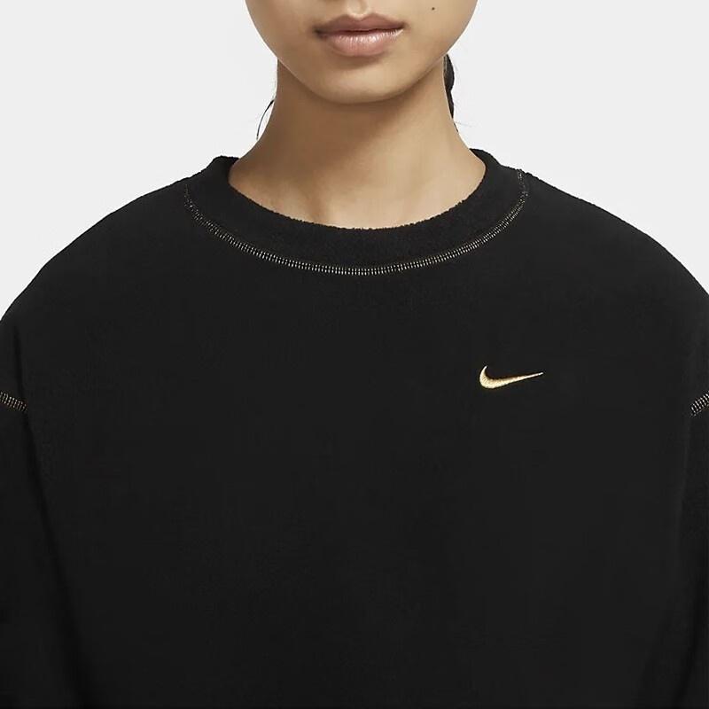 Nike Sweatshirts Women's Black Crew Neck Moderate Regular CU6094-010