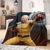 Фланелевое одеяло с 2D-принтом One Punch Man, аниме-дизайн для спальни, уютное плед-одеяло для путешествий и пикника_LIAN