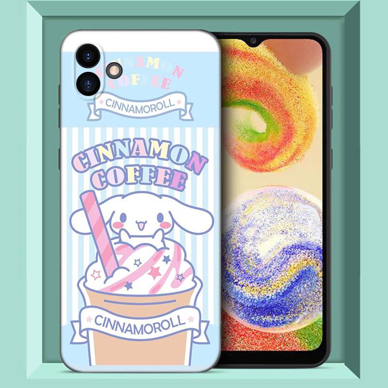 Kawaii Cinnamoroll черный силиконовый чехол для телефона Samsung Galaxy A01 A03 Core A04 E A02 A05 A10 A20 A21 A30 A50 S A6 A8 Plus A7