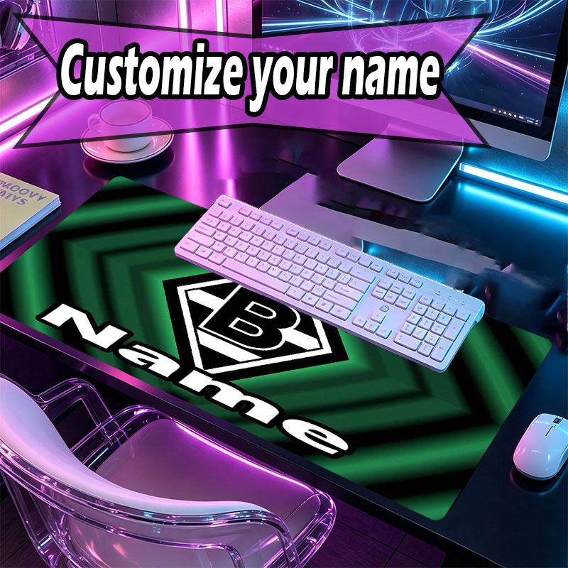 Custom Name Personalized Borussia Monchengladbach Pattern Mousepad, Laptop PC Desk Mat, Decorative Desk Mat for Home Keyboard Pad Gift